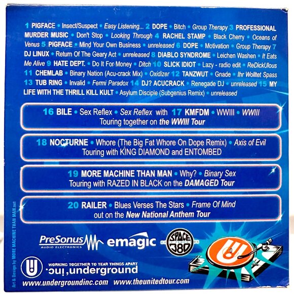The United II Tour 2003 Industrial Promo Compilation CD Pigface KMFDM Dope Demo - Picture 3 of 4